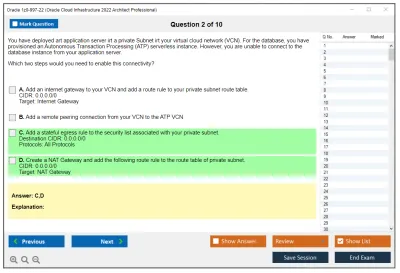 Oracle 1z0-997-22 Oracle Cloud Infrastructure 2022 Architect Professional Practice test exam simulator test engine exam Prep practice test questions answers Image 2