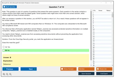 Microsoft SC-400 Microsoft Information Protection Administrator Practice test exam simulator test engine exam Prep practice test questions answers Image 7