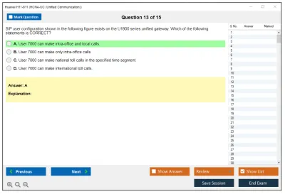 Huawei H11-811 HCNA-UC (Unified Communication) Practice test exam simulator test engine exam Prep practice test questions answers Image 13