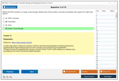 EMC DEA-1TT4 Associate: Information Storage and Management Version 4.0 Exam Practice test exam simulator test engine exam Prep practice test questions answers Image 3