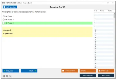 BICSI INSTC_V7 BICSI Installer 2 - Copper Exam Practice test exam simulator test engine exam Prep practice test questions answers Image 3