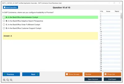 SAP C_C4H320_02 SAP Certified Application Associate - SAP Commerce Cloud Business User Practice test exam simulator test engine exam Prep practice test questions answers Image 10