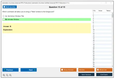 Automation Anywhere Advanced-RPA-Professional Automation Anywhere Certified Advanced RPA Professional (V11) Practice test exam simulator test engine exam Prep practice test questions answers Image 15