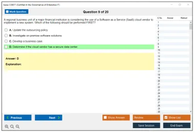 Isaca CGEIT Certified in the Governance of Enterprise IT Exam Practice test exam simulator test engine exam Prep practice test questions answers Image 9