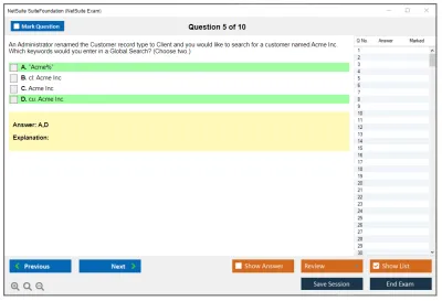 NetSuite SuiteFoundation NetSuite SuiteFoundation Exam Practice test exam simulator test engine exam Prep practice test questions answers Image 5