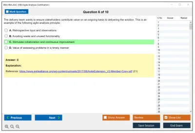 IIBA IIBA-AAC IIBA Agile Analysis Certification Practice test exam simulator test engine exam Prep practice test questions answers Image 6