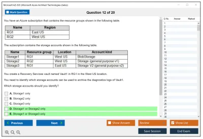 Microsoft AZ-303 Microsoft Azure Architect Technologies  Practice test exam simulator test engine exam Prep practice test questions answers Image 12
