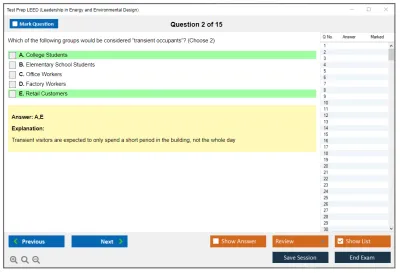 Test Prep LEED Leadership in Energy and Environmental Design Practice test exam simulator test engine exam Prep practice test questions answers Image 2