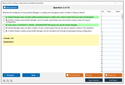 Alfresco ACSCA Alfresco Content Services Certified Administrator Practice test exam simulator test engine exam Prep practice test questions answers Image 3
