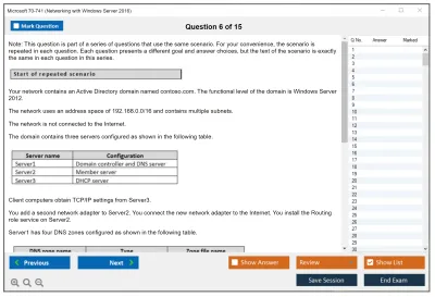 Microsoft 70-741 Networking with Windows Server 2016 Practice test exam simulator test engine exam Prep practice test questions answers Image 6