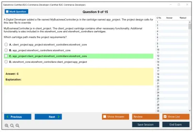 Salesforce Certified-B2C-Commerce-Developer Salesforce Certified B2C Commerce Developer Practice test exam simulator test engine exam Prep practice test questions answers Image 9