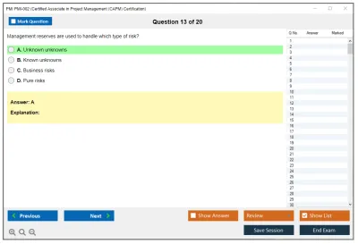 PMI PMI-002 Certified Associate in Project Management (CAPM) Certification Practice test exam simulator test engine exam Prep practice test questions answers Image 13