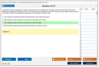 Pegasystems PEGAPCBA80V1_2019 Pega Certified Business Architect (PCBA) 80V1 2019 Practice test exam simulator test engine exam Prep practice test questions answers Image 8