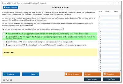 Oracle 1z0-997 Oracle Cloud Infrastructure 2019 Architect Professional Practice test exam simulator test engine exam Prep practice test questions answers Image 4