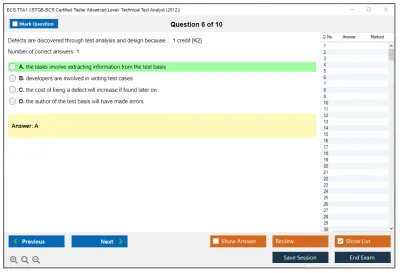 BCS TTA1 ISTQB-BCS Certified Tester Advanced Level- Technical Test Analyst (2012) Practice test exam simulator test engine exam Prep practice test questions answers Image 6
