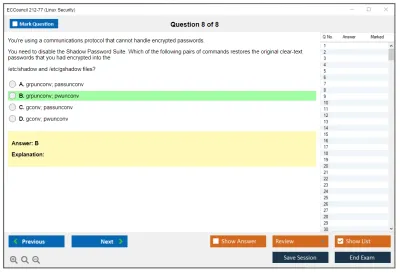 ECCouncil 212-77 Linux Security Practice test exam simulator test engine exam Prep practice test questions answers Image 8