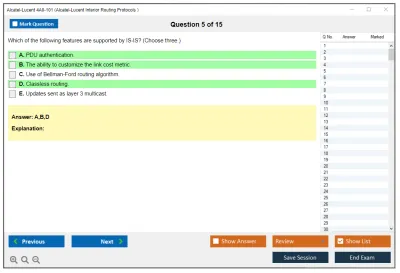 Alcatel-Lucent 4A0-101 Alcatel-Lucent Interior Routing Protocols and High Availability Practice test exam simulator test engine exam Prep practice test questions answers Image 5