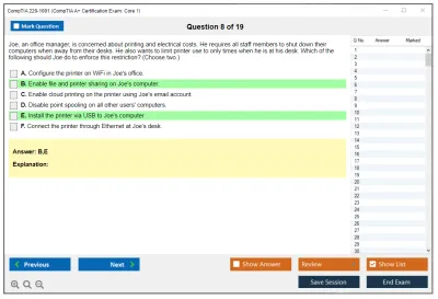 CompTIA 220-1001 CompTIA A+ Certification Exam: Core 1 Practice test exam simulator test engine exam Prep practice test questions answers Image 8