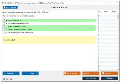 SAP C_TADM70_19 SAP Certified Technology Associate - OS/DB Migration for SAP NetWeaver 7.52 Practice test exam simulator test engine exam Prep practice test questions answers Image 4