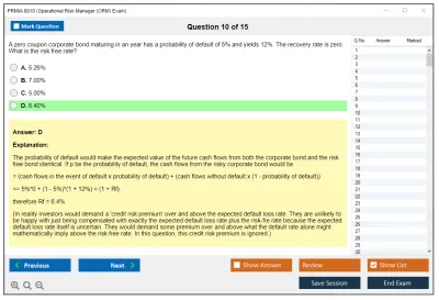 PRMIA 8010 Operational Risk Manager (ORM) Exam Practice test exam simulator test engine exam Prep practice test questions answers Image 10