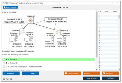 HP HPE6-A41 Applying Aruba Switching Fundamentals for Mobility Practice test exam simulator test engine exam Prep practice test questions answers Image 7