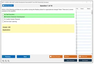 SAP C_S4CDK_2023 SAP Certified Development AssociateSAP Cloud SDK Extensibility Developer Practice test exam simulator test engine exam Prep practice test questions answers Image 1