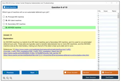 Cisco 500-444 Cisco Contact Center Enterprise Implementation and Troubleshooting Practice test exam simulator test engine exam Prep practice test questions answers Image 6