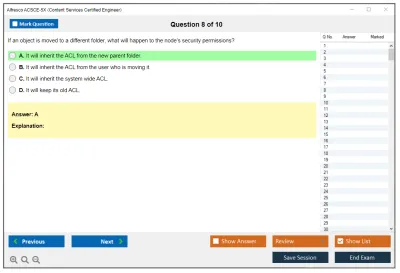 Alfresco ACSCE-5X Alfresco Content Services Certified Engineer Practice test exam simulator test engine exam Prep practice test questions answers Image 8