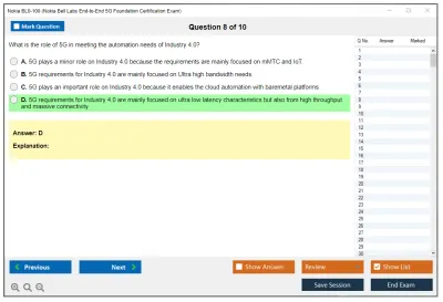 Nokia BL0-100 Nokia Bell Labs 5G Foundation Practice test exam simulator test engine exam Prep practice test questions answers Image 8