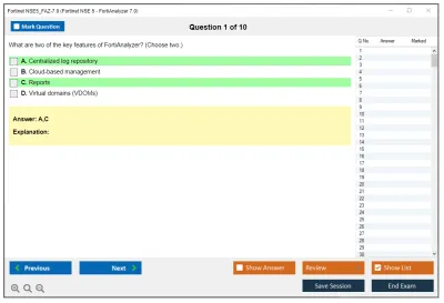 Fortinet NSE5_FAZ-7.0 Fortinet NSE 5 - FortiAnalyzer 7.0 Practice test exam simulator test engine exam Prep practice test questions answers Image 1