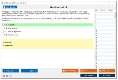 Cima F2 F2 - Advanced Financial Reporting Practice test exam simulator test engine exam Prep practice test questions answers Image 14