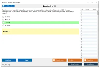 HP HPE2-T36 Using HPE OneView Practice test exam simulator test engine exam Prep practice test questions answers Image 8