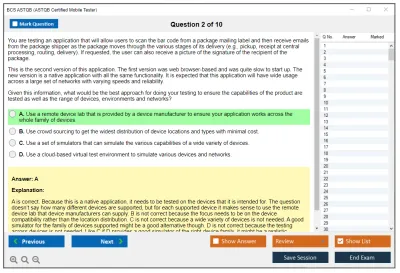 BCS ASTQB ASTQB Certified Mobile Tester Practice test exam simulator test engine exam Prep practice test questions answers Image 2