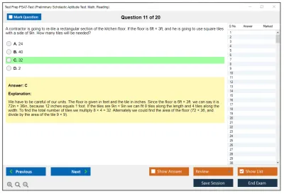 Test Prep PSAT-Test Preliminary Scholastic Aptitude Test: Math, Reading Practice test exam simulator test engine exam Prep practice test questions answers Image 11