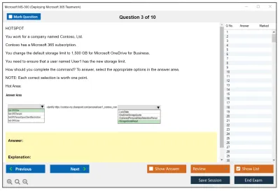 Microsoft MS-300 Deploying Microsoft 365 Teamwork Practice test exam simulator test engine exam Prep practice test questions answers Image 3