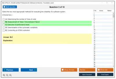 iSQI CPSA-FL ISAQB Certified Professional for Software Architecture -Foundation Level Practice test exam simulator test engine exam Prep practice test questions answers Image 5