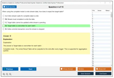 Databricks Databricks-Certified-Professional-Data-Engineer Databricks Certified Data Engineer Professional Exam Practice test exam simulator test engine exam Prep practice test questions answers Image 4