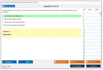 Cisco 300-810 Implementing Cisco Collaboration Applications (CLICA) Practice test exam simulator test engine exam Prep practice test questions answers Image 10