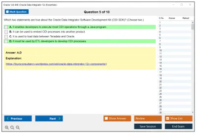 Oracle 1z0-448 Oracle Data Integrator 12cEssentials Practice test exam simulator test engine exam Prep practice test questions answers Image 5
