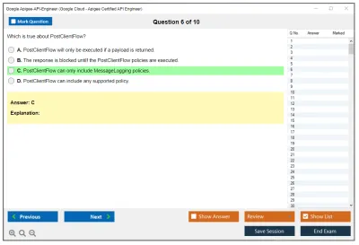 Google Apigee-API-Engineer Google Cloud - Apigee Certified API Engineer Practice test exam simulator test engine exam Prep practice test questions answers Image 6