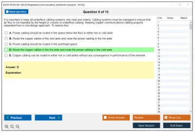 BICSI RCDD-001 BICSI Registered Communications Distribution Designer - RCDD Practice test exam simulator test engine exam Prep practice test questions answers Image 9