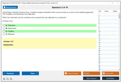 Pegasystems PEGAPCDC85V1 Pega Certified Decisioning Consultant (PCDC) version 8.5 Practice test exam simulator test engine exam Prep practice test questions answers Image 5