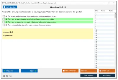 SAP C_ARSUM_2208 SAP Certified Application AssociateSAP Ariba Supplier Management Practice test exam simulator test engine exam Prep practice test questions answers Image 5