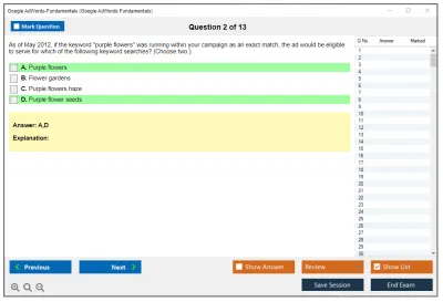 Google AdWords-Fundamentals Google AdWords Fundamentals Practice test exam simulator test engine exam Prep practice test questions answers Image 2