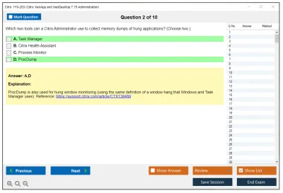 Citrix 1Y0-203 Citrix XenApp and XenDesktop 7.15 Administration Practice test exam simulator test engine exam Prep practice test questions answers Image 2