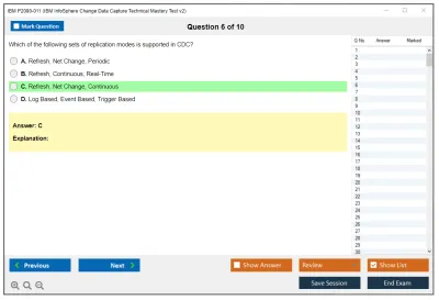 IBM P2090-011 IBM InfoSphere Change Data Capture Technical Mastery Test v2 Practice test exam simulator test engine exam Prep practice test questions answers Image 6