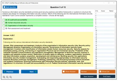 ISC2 CSSLP Certified Secure Software Lifecycle Professional Practice test exam simulator test engine exam Prep practice test questions answers Image 5