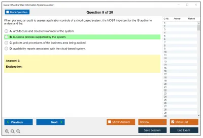 Isaca CISA Certified Information Systems Auditor Practice test exam simulator test engine exam Prep practice test questions answers Image 9