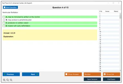 Test Prep ACLS Advanced Cardiac Life Support Practice test exam simulator test engine exam Prep practice test questions answers Image 4