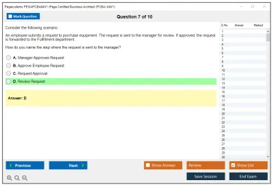 Pegasystems PEGAPCBA84V1 Pega Certified Business Architect (PCBA) 84V1 Practice test exam simulator test engine exam Prep practice test questions answers Image 7